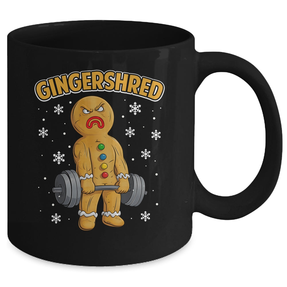 Gingershred Funny Gingerbread Man Gym Bodybuilding Christmas Mug | teecentury