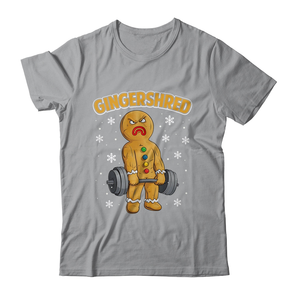 Gingershred Funny Gingerbread Man Gym Bodybuilding Christmas Shirt & Sweatshirt | teecentury