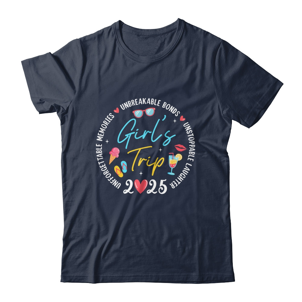 Girl's Trip 2025 Memories Girls Friends Trip Vacation Retro Shirt & Tank Top | teecentury
