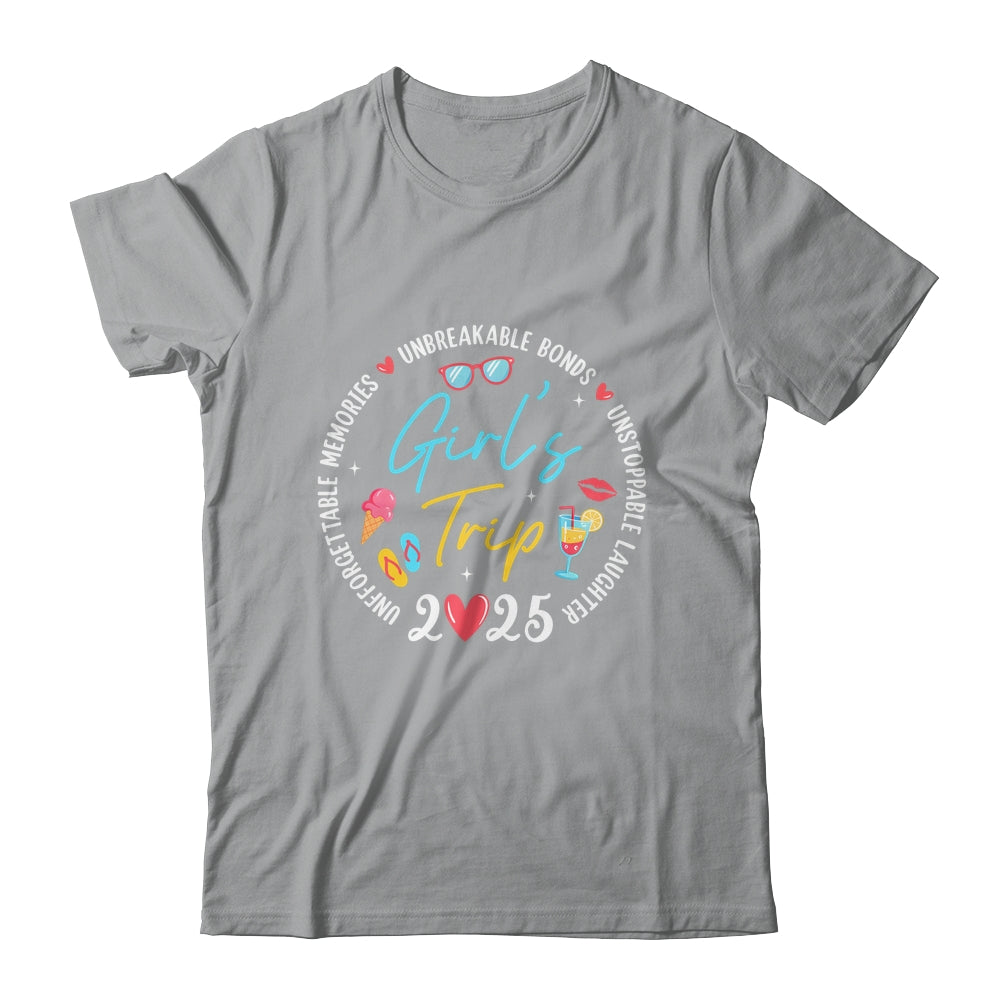 Girl's Trip 2025 Memories Girls Friends Trip Vacation Retro Shirt & Tank Top | teecentury