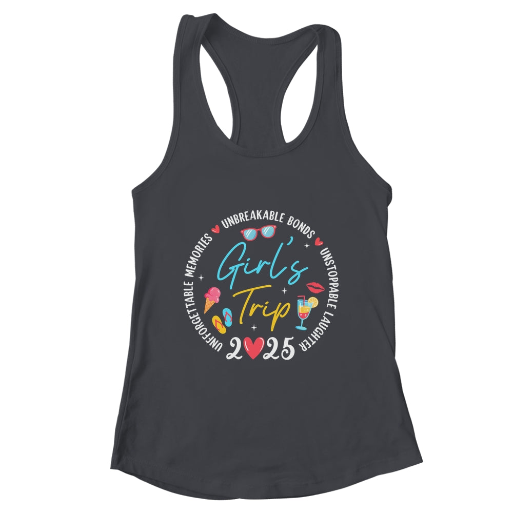 Girl's Trip 2025 Memories Girls Friends Trip Vacation Retro Shirt & Tank Top | teecentury
