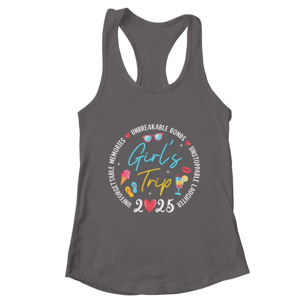 Girl's Trip 2025 Memories Girls Friends Trip Vacation Retro Shirt & Tank Top | teecentury