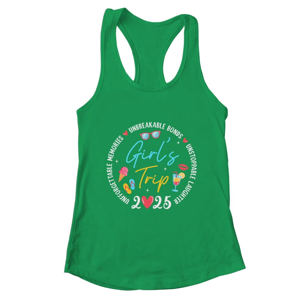 Girl's Trip 2025 Memories Girls Friends Trip Vacation Retro Shirt & Tank Top | teecentury