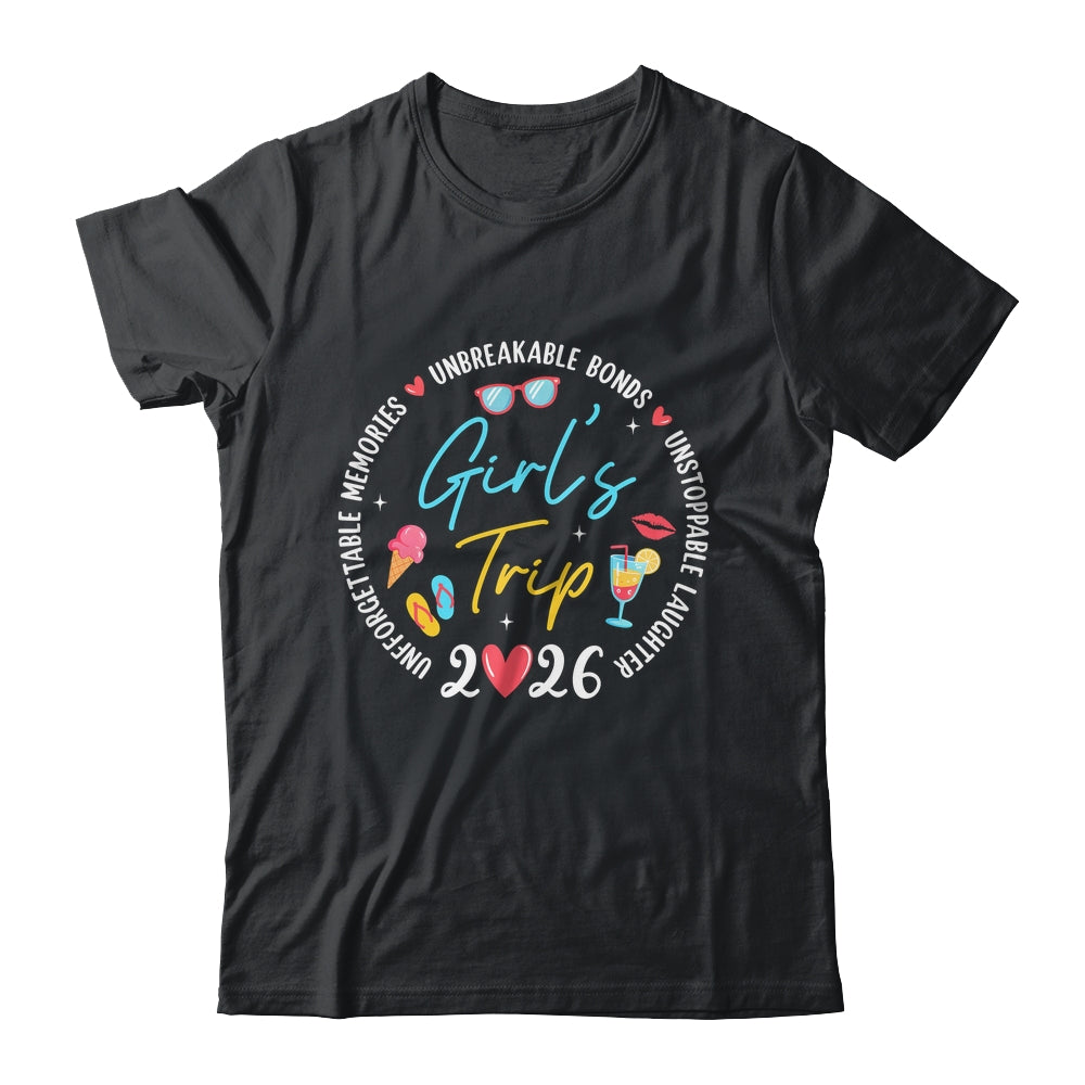 Girl's Trip 2026 Memories Girls Friends Trip Vacation Retro Shirt & Tank Top | teecentury