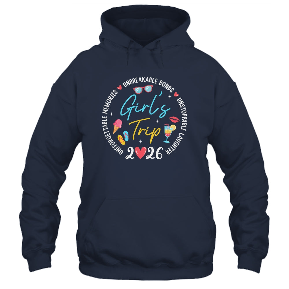 Girl's Trip 2026 Memories Girls Friends Trip Vacation Retro Shirt & Tank Top | teecentury