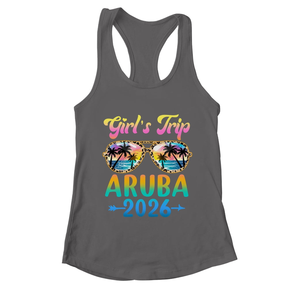 Girl's Trip Aruba 2026 Summer Vacation Sunglasses Shirt & Tank Top | teecentury