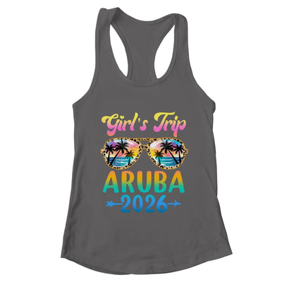 Girl's Trip Aruba 2026 Summer Vacation Sunglasses Shirt & Tank Top | teecentury