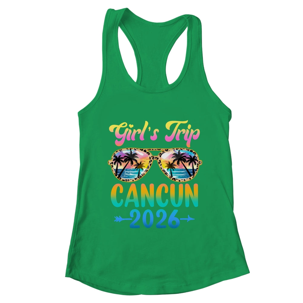 Girl's Trip Cancun 2026 Summer Vacation Sunglasses Shirt & Tank Top | teecentury