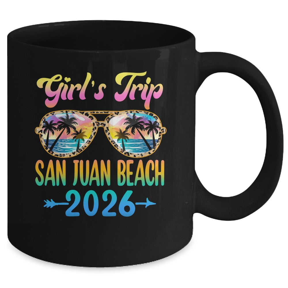 Girl's Trip San Juan Beach 2026 Summer Vacation Sunglasses Mug | teecentury