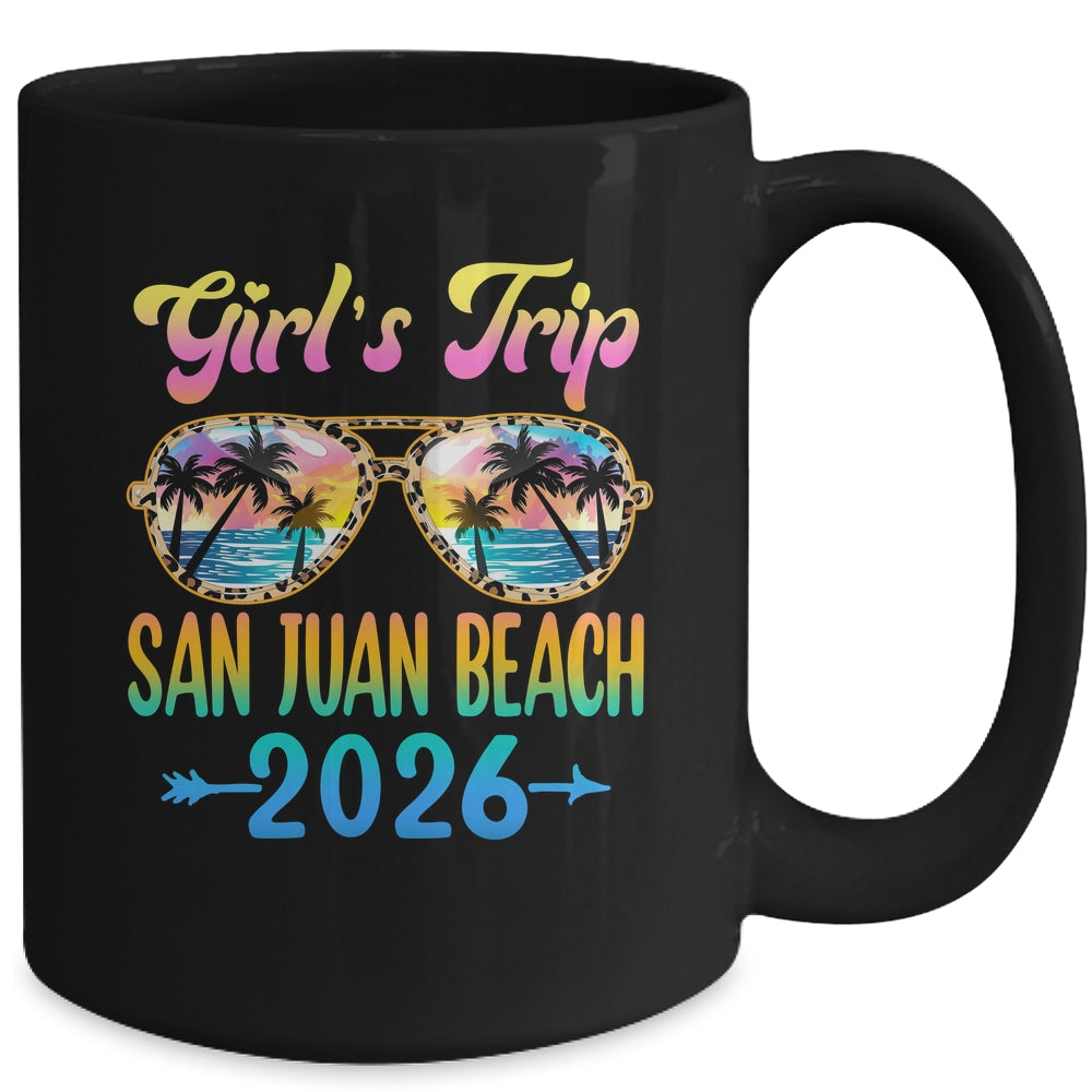 Girl's Trip San Juan Beach 2026 Summer Vacation Sunglasses Mug | teecentury