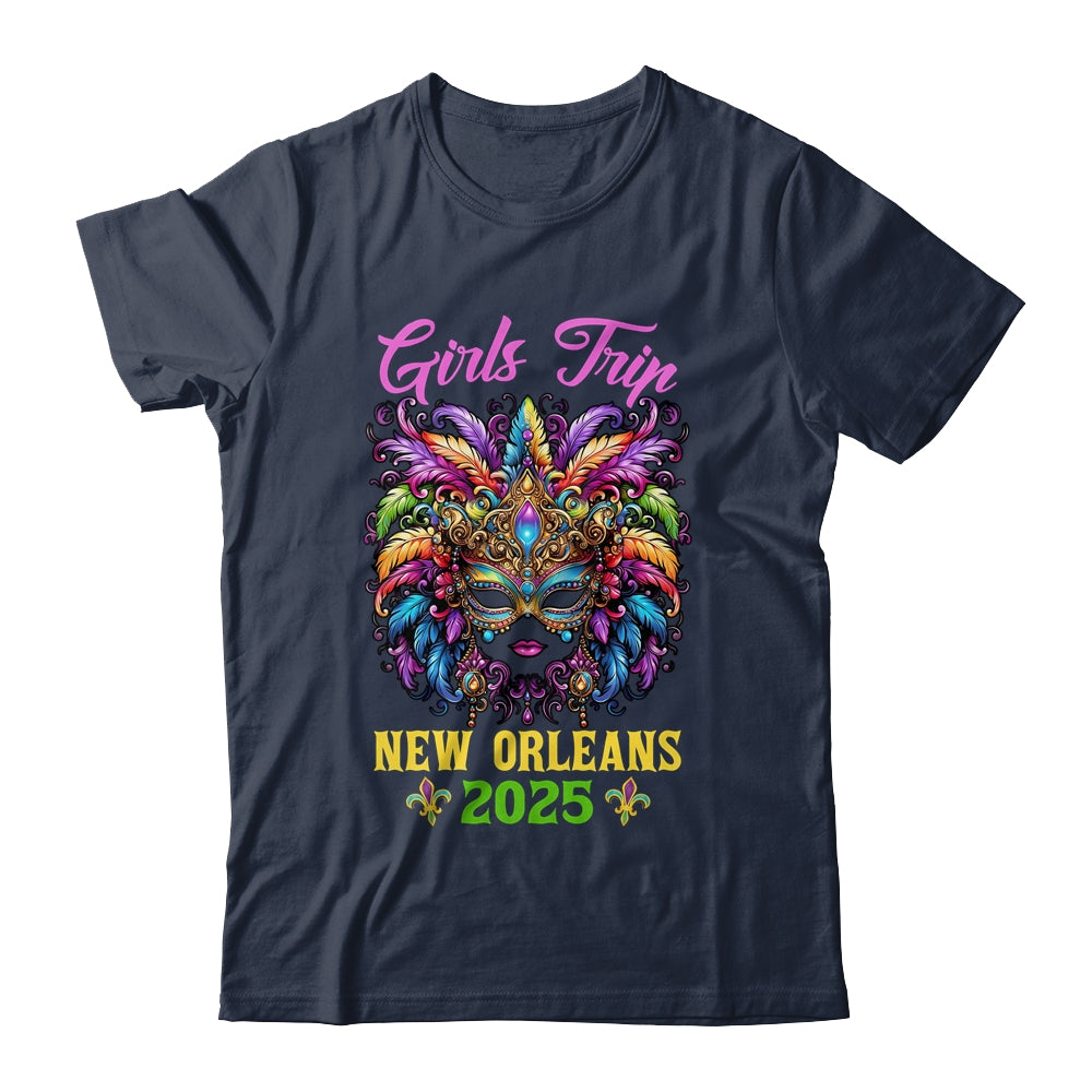 Girls Trip New Orleans 2025 Women Girl Mardi Gras Mask Beads Shirt & Tank Top | teecentury