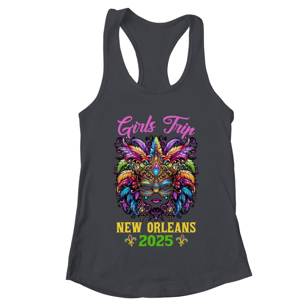 Girls Trip New Orleans 2025 Women Girl Mardi Gras Mask Beads Shirt & Tank Top | teecentury