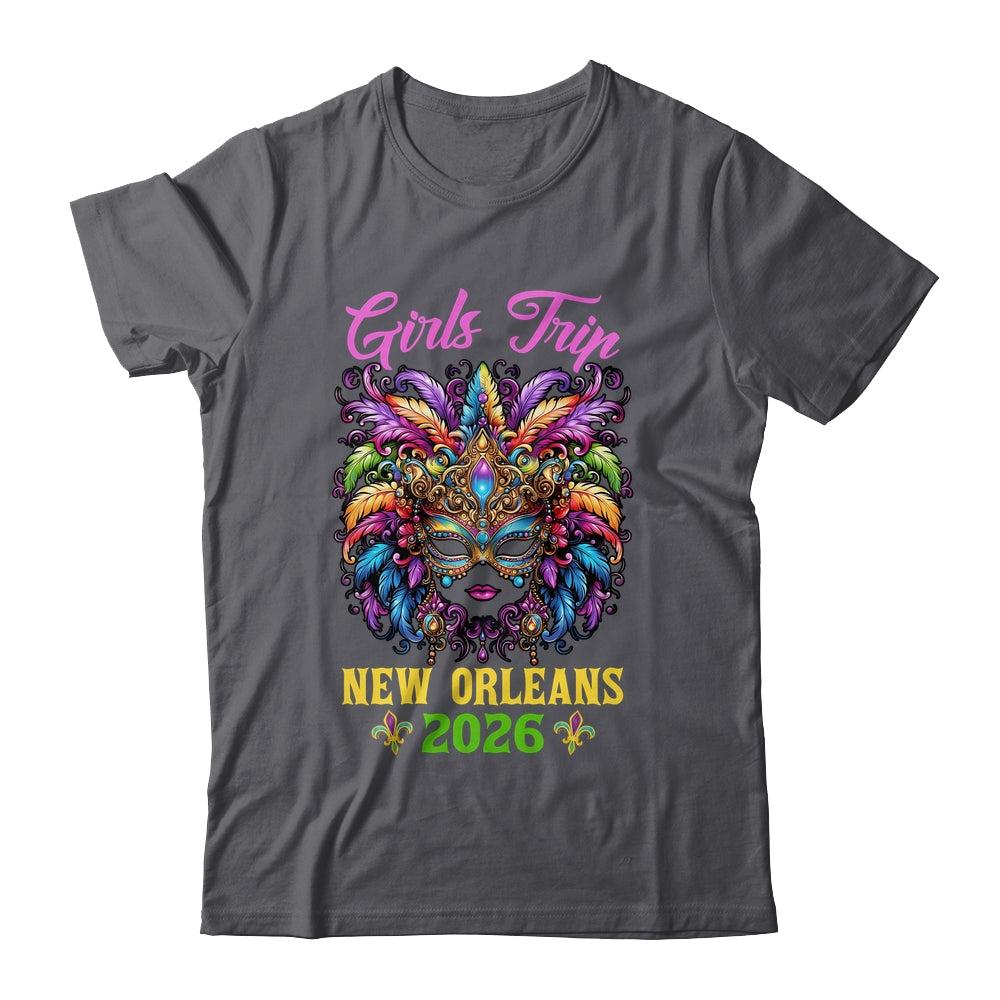 Girls Trip New Orleans 2026 Women Girl Mardi Gras Mask Beads Shirt & Tank Top | teecentury
