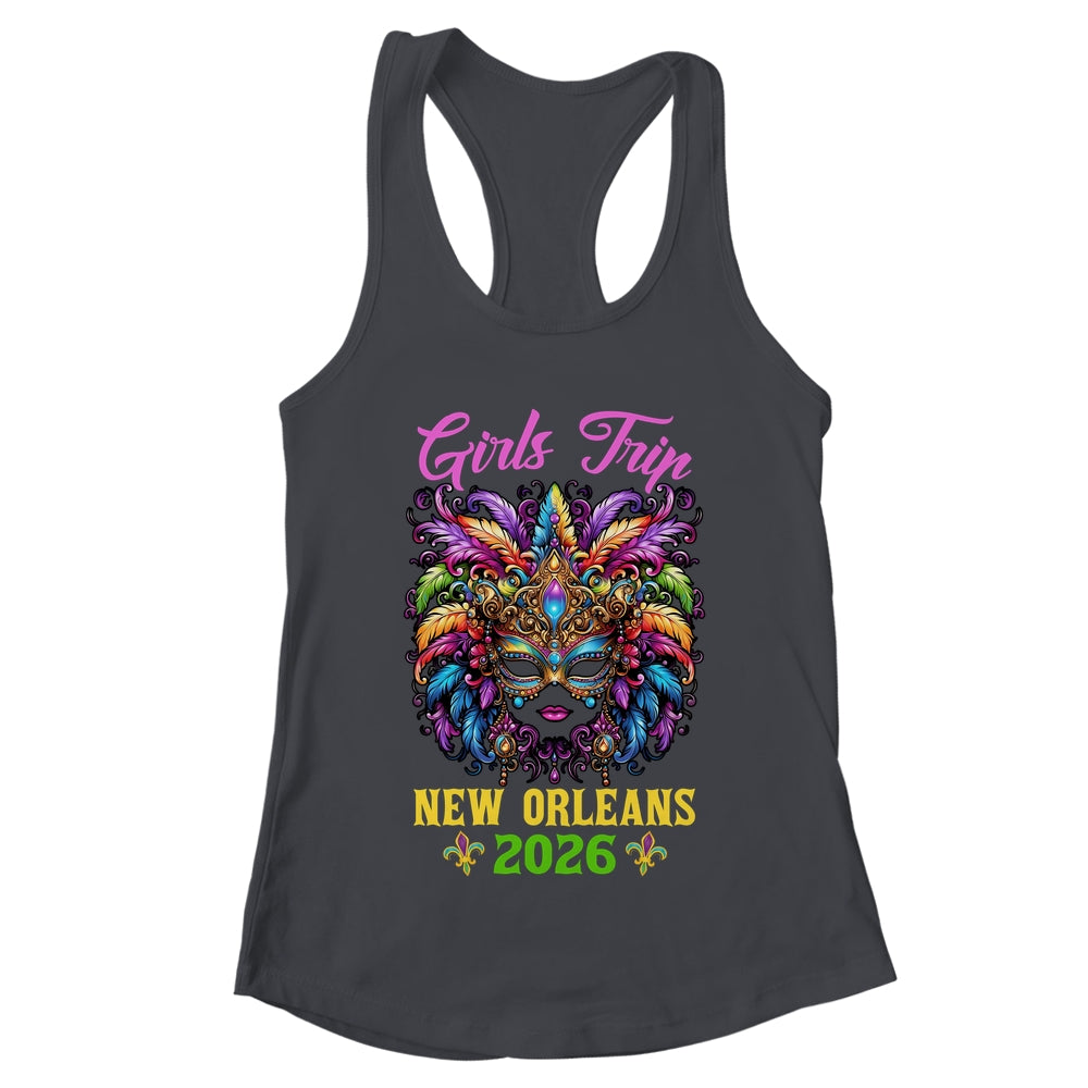 Girls Trip New Orleans 2026 Women Girl Mardi Gras Mask Beads Shirt & Tank Top | teecentury