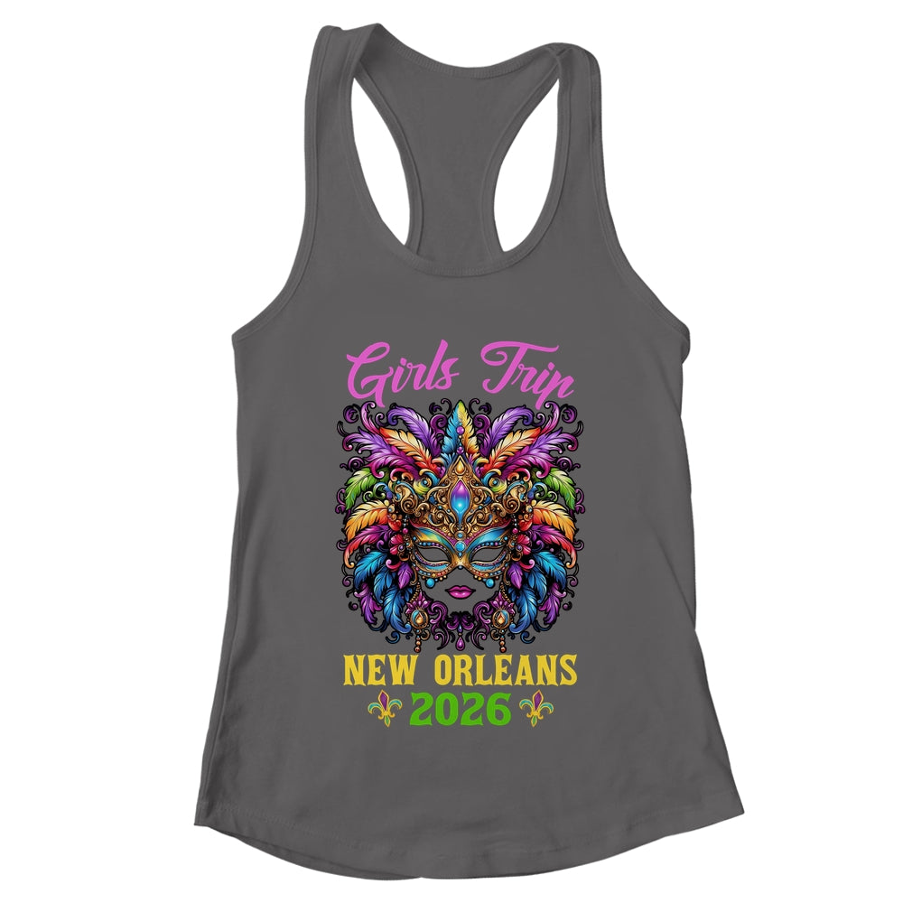 Girls Trip New Orleans 2026 Women Girl Mardi Gras Mask Beads Shirt & Tank Top | teecentury