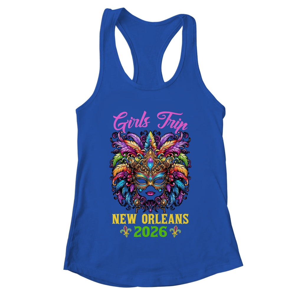 Girls Trip New Orleans 2026 Women Girl Mardi Gras Mask Beads Shirt & Tank Top | teecentury