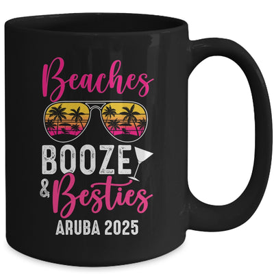 Girls Weekend Trip Aruba 2025 Beaches Booze Besties Mug | teecentury