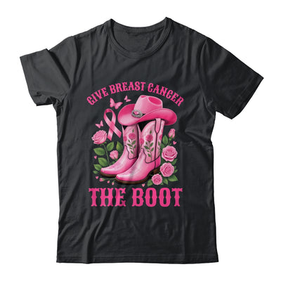 Give Breast Cancer The Boot Cowgirl Cancer Awareness Ribbon Shirt & Tank Top | teecentury