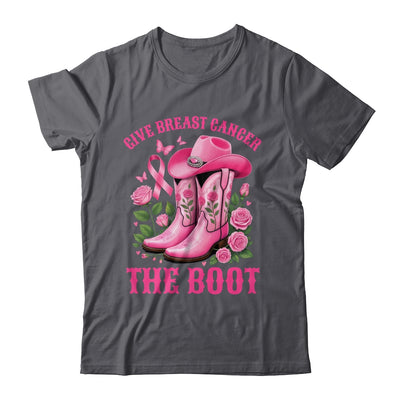 Give Breast Cancer The Boot Cowgirl Cancer Awareness Ribbon Shirt & Tank Top | teecentury
