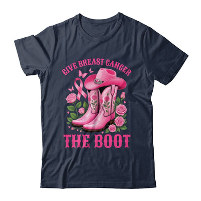 Give Breast Cancer The Boot Cowgirl Cancer Awareness Ribbon Shirt & Tank Top | teecentury