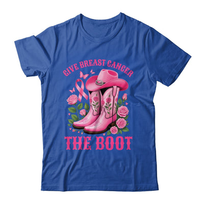 Give Breast Cancer The Boot Cowgirl Cancer Awareness Ribbon Shirt & Tank Top | teecentury