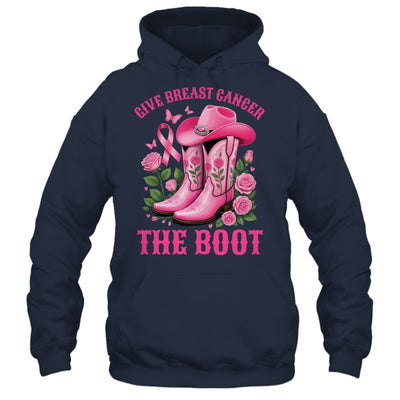 Give Breast Cancer The Boot Cowgirl Cancer Awareness Ribbon Shirt & Tank Top | teecentury