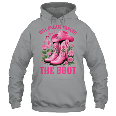 Give Breast Cancer The Boot Cowgirl Cancer Awareness Ribbon Shirt & Tank Top | teecentury
