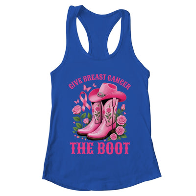 Give Breast Cancer The Boot Cowgirl Cancer Awareness Ribbon Shirt & Tank Top | teecentury