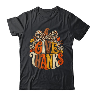 Give Thanks Pumpkin Retro Fall Coquette Thanksgiving Autumn Shirt & Sweatshirt | teecentury