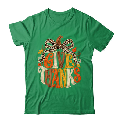 Give Thanks Pumpkin Retro Fall Coquette Thanksgiving Autumn Shirt & Sweatshirt | teecentury