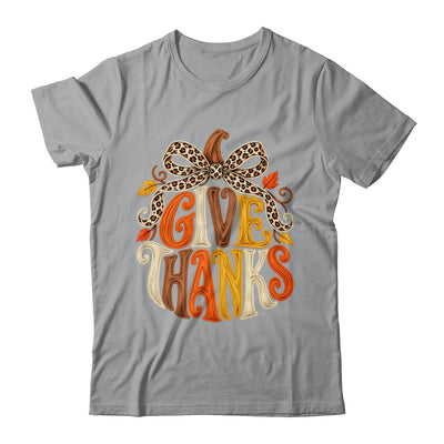 Give Thanks Pumpkin Retro Fall Coquette Thanksgiving Autumn Shirt & Sweatshirt | teecentury
