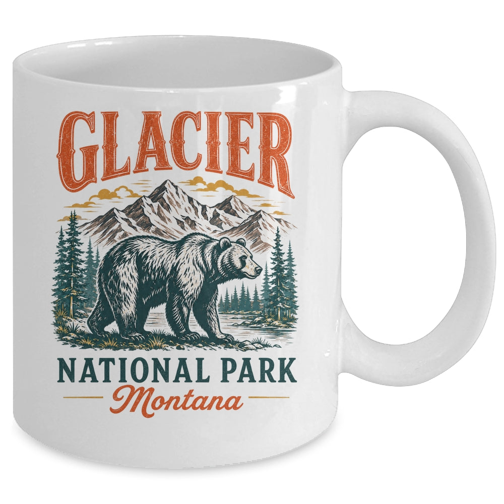 Glacier National Park Montana Bear Vintage Hiking Nature Mug | teecentury