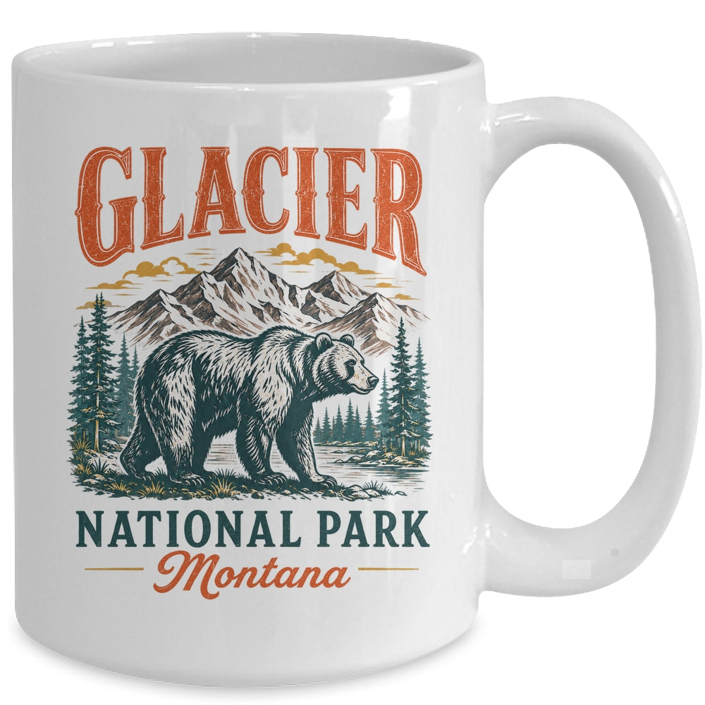 Glacier National Park Montana Bear Vintage Hiking Nature Mug | teecentury