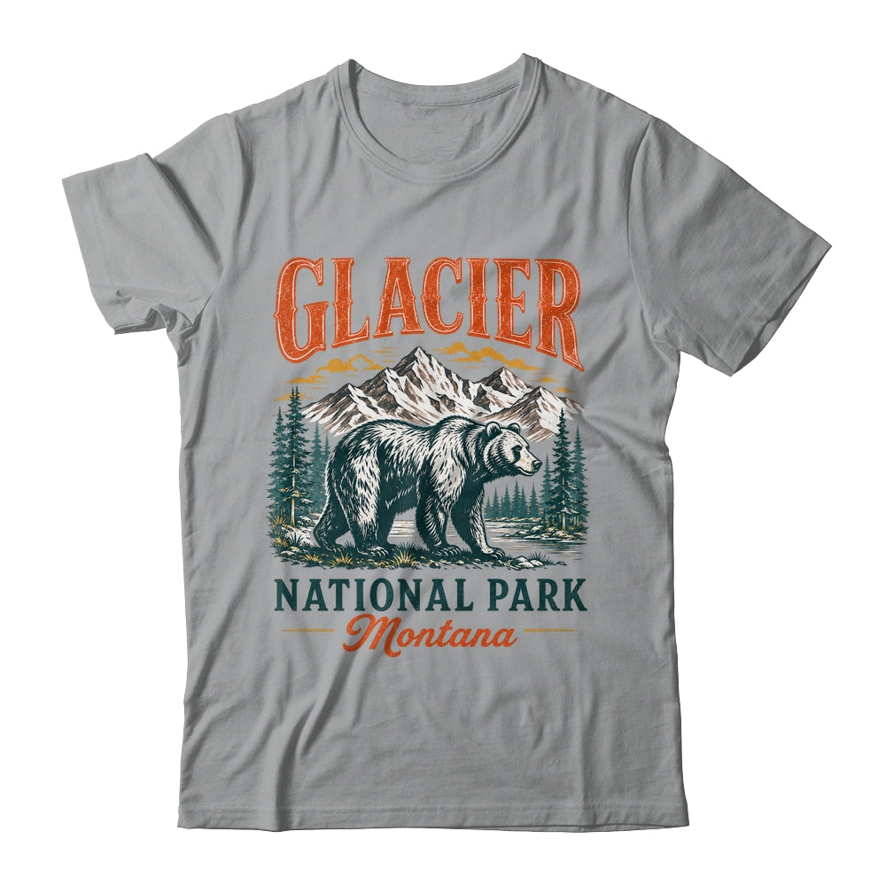 Glacier National Park Montana Bear Vintage Hiking Nature Shirt & Tank Top | teecentury