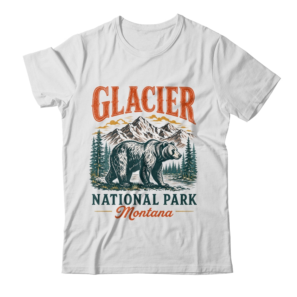 Glacier National Park Montana Bear Vintage Hiking Nature Shirt & Tank Top | teecentury