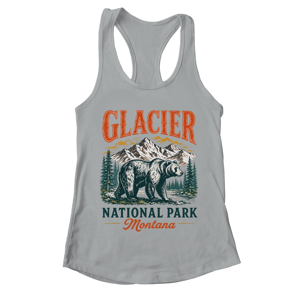 Glacier National Park Montana Bear Vintage Hiking Nature Shirt & Tank Top | teecentury