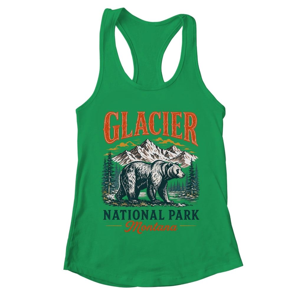 Glacier National Park Montana Bear Vintage Hiking Nature Shirt & Tank Top | teecentury