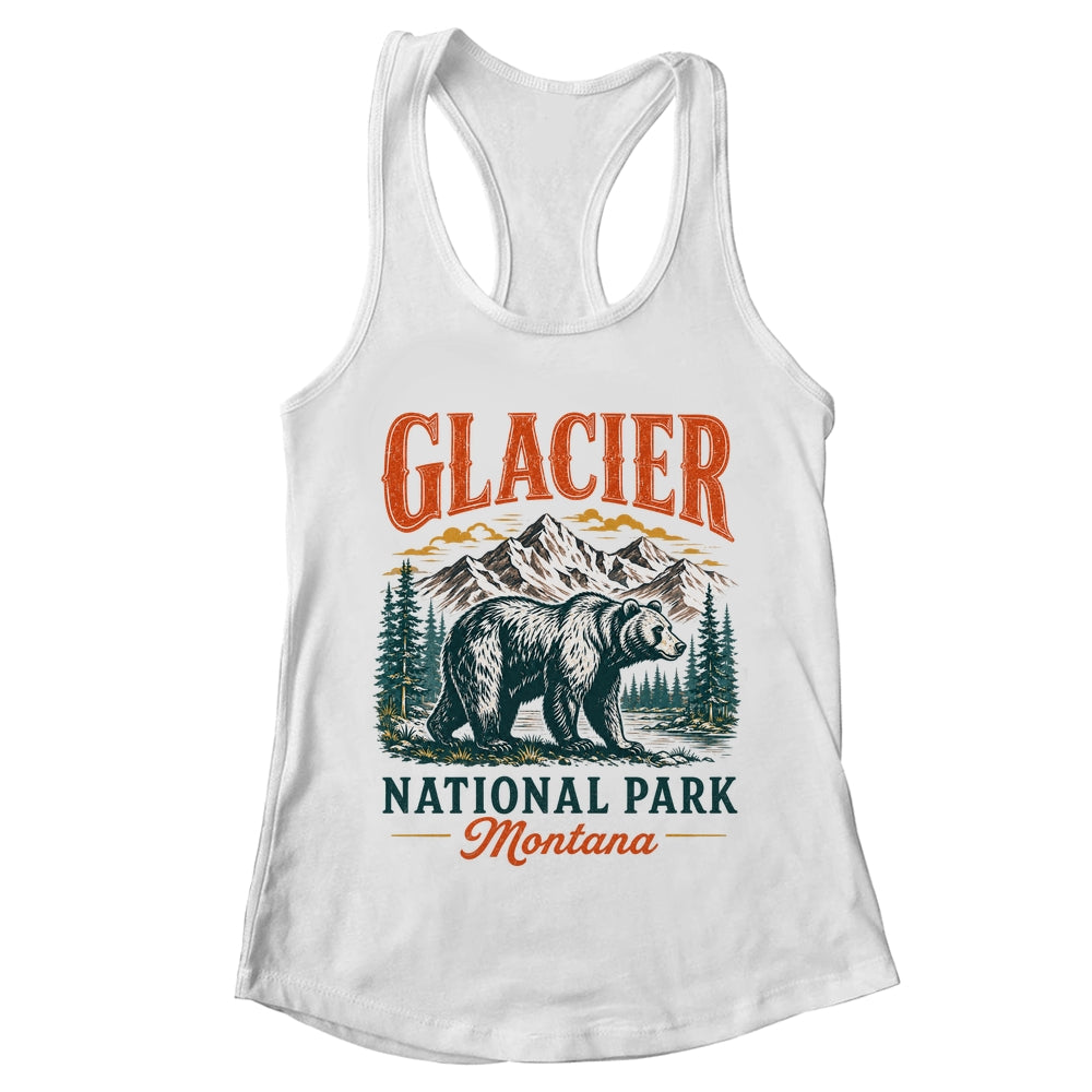 Glacier National Park Montana Bear Vintage Hiking Nature Shirt & Tank Top | teecentury