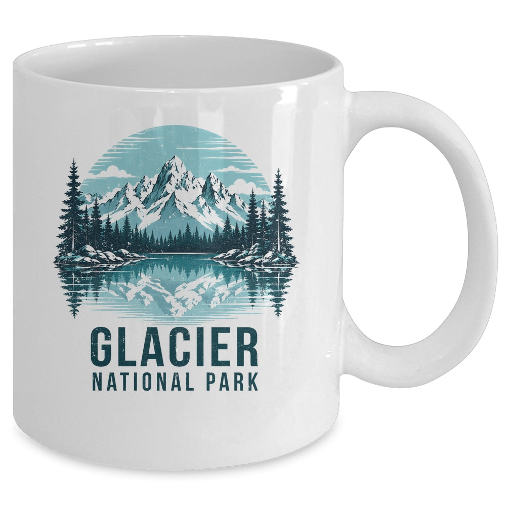 Glacier National Park Retro Mountain Lake Outdoor Hiking Mug | teecentury
