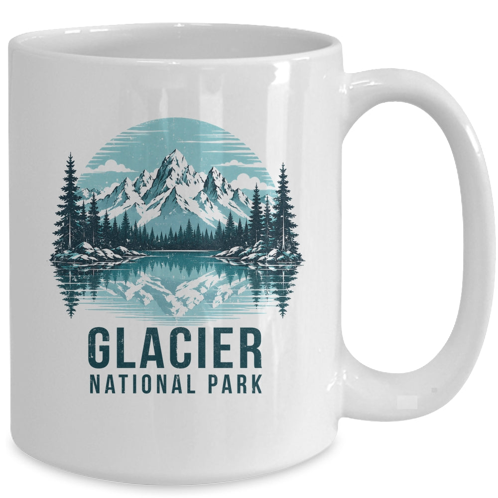 Glacier National Park Retro Mountain Lake Outdoor Hiking Mug | teecentury