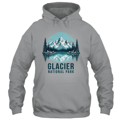 Glacier National Park Retro Mountain Lake Outdoor Hiking Shirt & Tank Top | teecentury