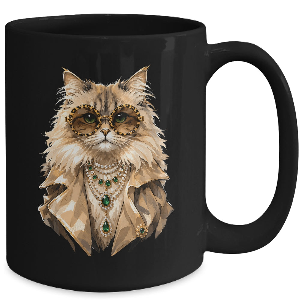 Glam Cat Coquette Pink Sunglasses Leopard Cat Lovers Funny Mug | teecentury