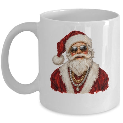 Glam Santa Leopard Sunglasses Cute Christmas Holiday Women Mug | teecentury