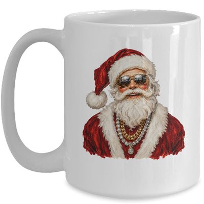 Glam Santa Leopard Sunglasses Cute Christmas Holiday Women Mug | teecentury
