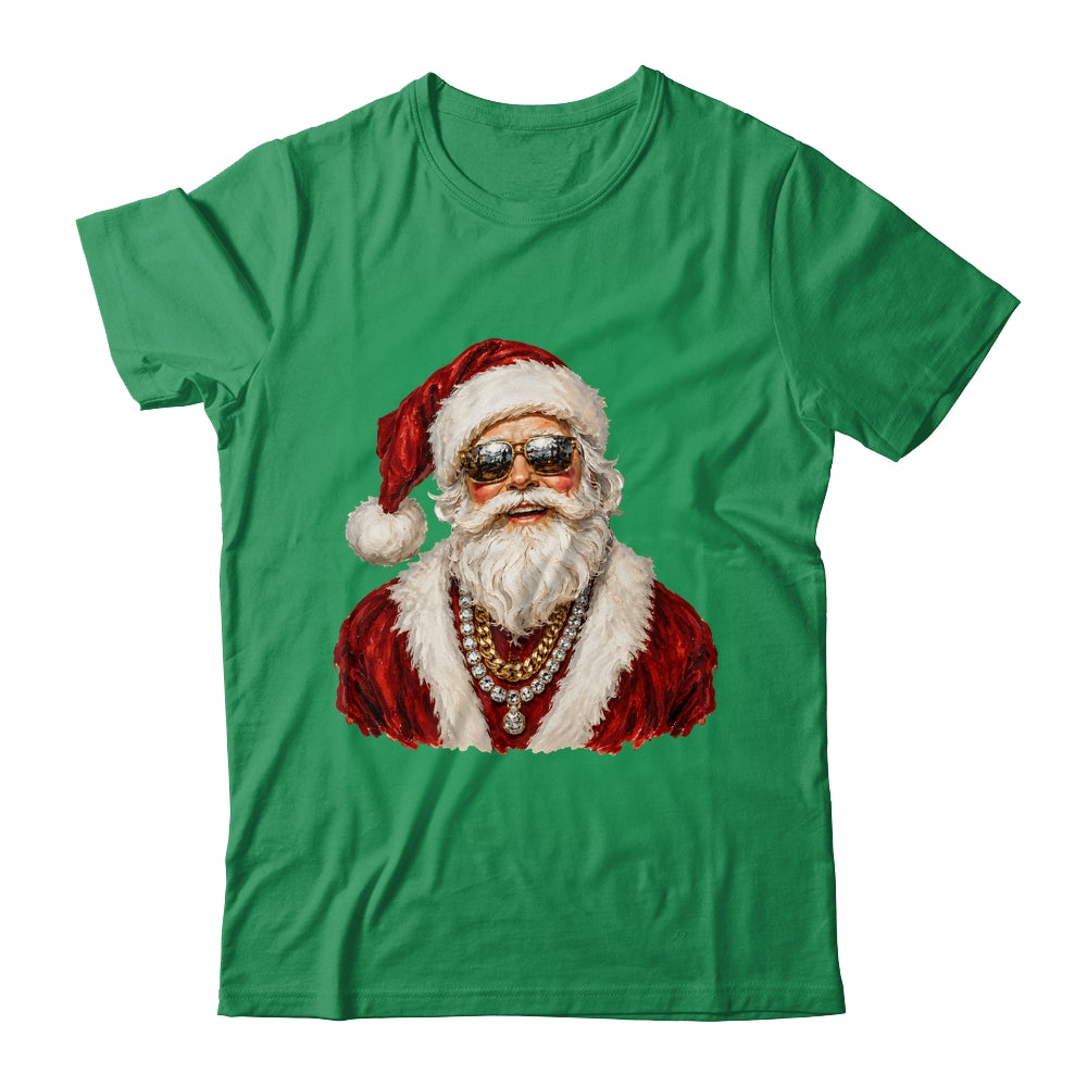 Glam Santa Leopard Sunglasses Cute Christmas Holiday Women Shirt & Sweatshirt | teecentury