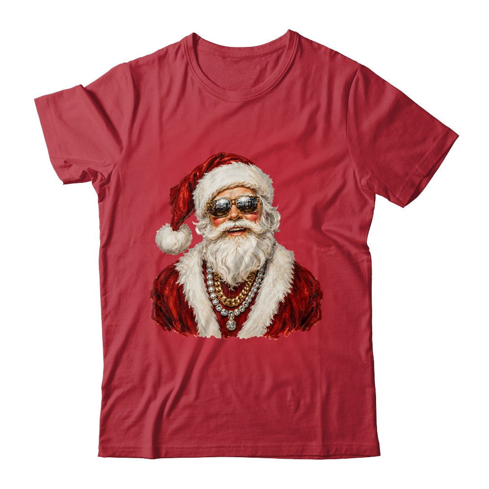 Glam Santa Leopard Sunglasses Cute Christmas Holiday Women Shirt & Sweatshirt | teecentury