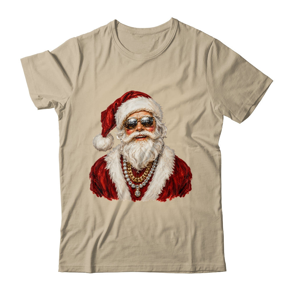 Glam Santa Leopard Sunglasses Cute Christmas Holiday Women Shirt & Sweatshirt | teecentury