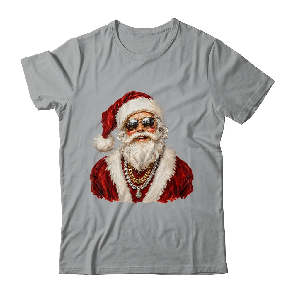 Glam Santa Leopard Sunglasses Cute Christmas Holiday Women Shirt & Sweatshirt | teecentury