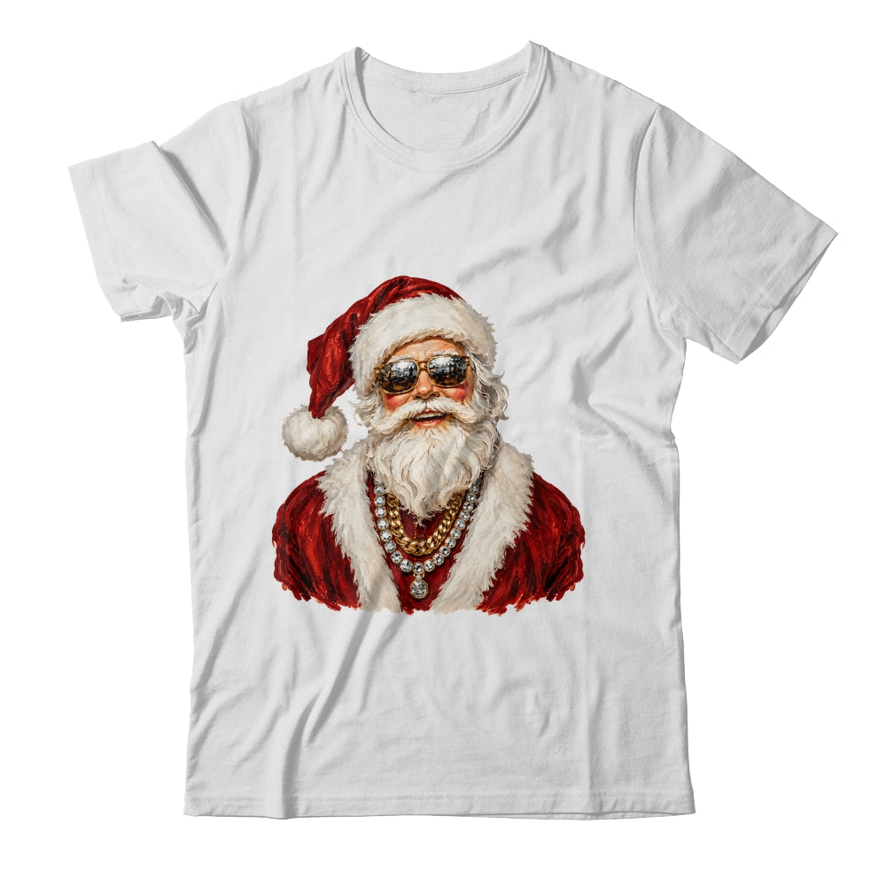 Glam Santa Leopard Sunglasses Cute Christmas Holiday Women Shirt & Sweatshirt | teecentury