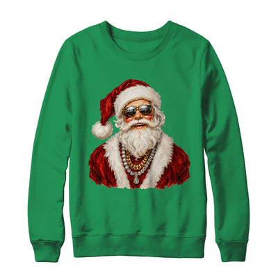 Glam Santa Leopard Sunglasses Cute Christmas Holiday Women Shirt & Sweatshirt | teecentury
